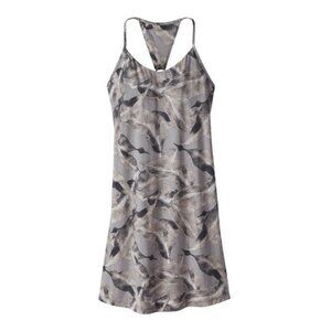 Patagonia Women's MEDIUM Gray Botanical Leaf Edisto Dress ORGANIC COTTON 59025